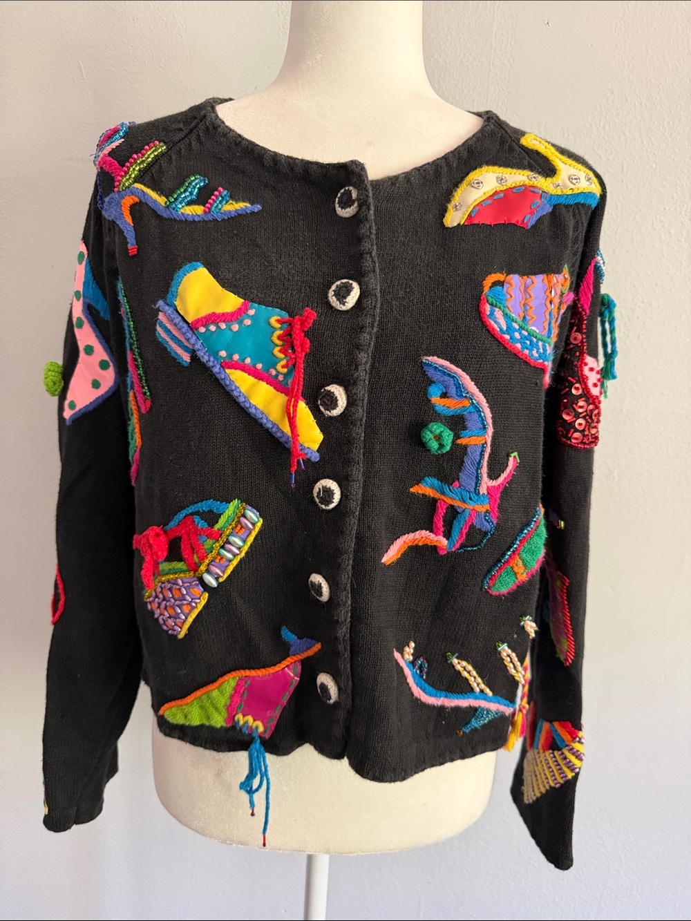 Vintage 1994 Michael Simon New York Cardigan – Novelty Shoes & Heels Theme